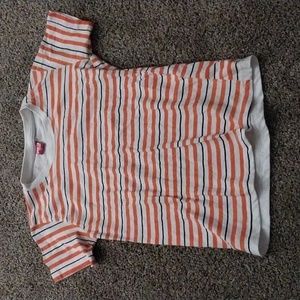 Boys Red Shore short sleeve striped tee shirt size 8